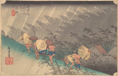 Pioggia bianca a Shono da Ando Hiroshige