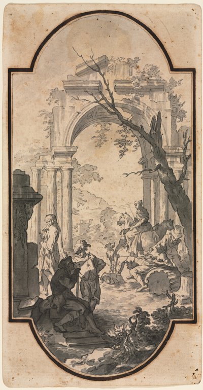 Arco di Trionfo e Figure, prima metà del 1700 da Andrea Locatelli