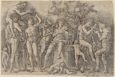 Baccanale con una botte di vino da Andrea Mantegna