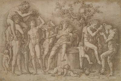 Baccanale con la botte di vino, 1470-90 da Andrea Mantegna