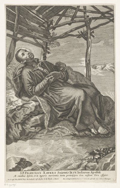 San Francesco Saverio sul letto di morte da Anonymous