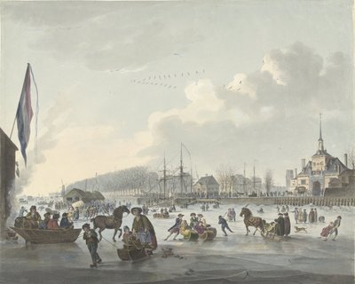 Divertimenti sul ghiaccio a Rotterdam, ca. 1784 da Anonymous