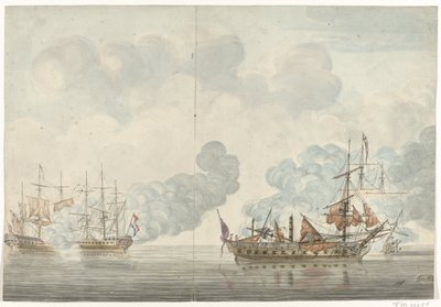 Battaglia navale a Cadice, 1781 da Anonymous