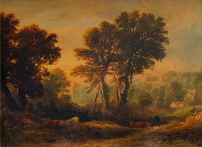 Castello di Dunster: Tramonto, c1850, 1935 da Anthony Vandyke Copley Fielding