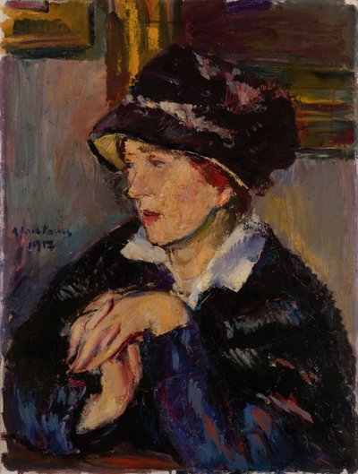 Donna con un cappello scuro, 1917 da Anton Faistauer