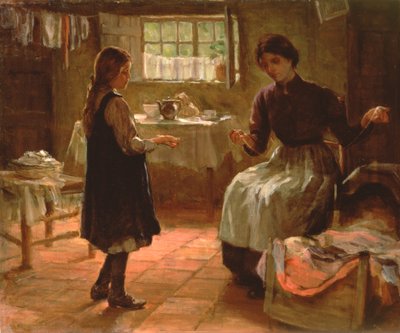 Lezione domestica, c.1890 da Arthur Claude Cooke