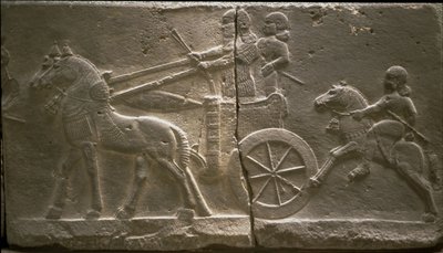 Carro e cavaliere, VIII secolo a.C. da Assyrian