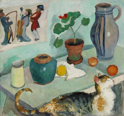 Lo spirito nella casa: Natura morta con gatto da August Macke