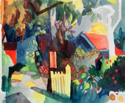 Paesaggio con albero chiaro da August Macke