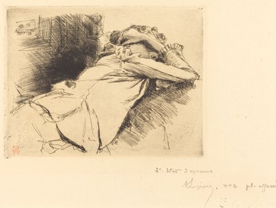 Donna reclinata che dorme (Femme couchée sommeillant) da Auguste Lepere