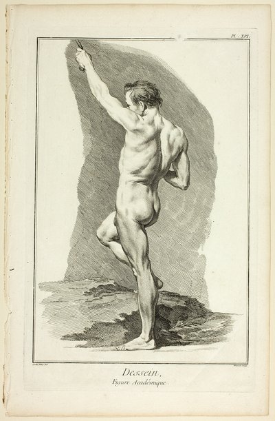 Design: Figura accademica, da Encyclopédie da Benoit Louis Prevost