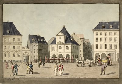 Kongens Nytorv con la Guardia Principale da Christoffer Wilhelm Eckersberg