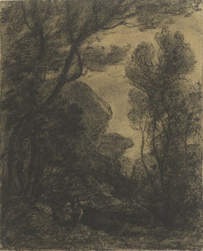 Vista del bosco di sera da Camille Corot