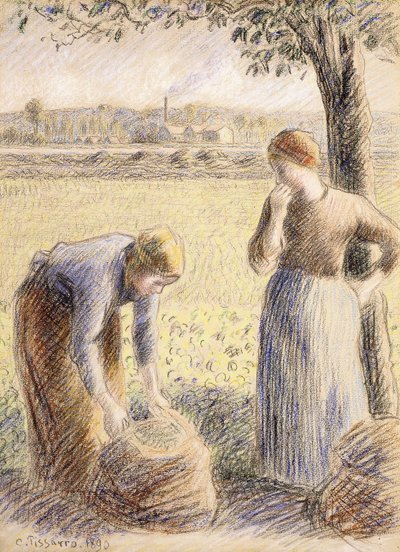 I raccoglitori, 1890 da Camille Jacob Pissarro