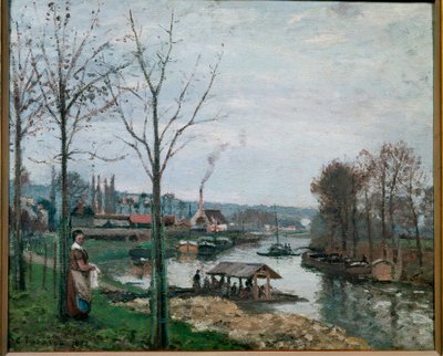 La lavanderia a Port Marly da Camille Jacob Pissarro