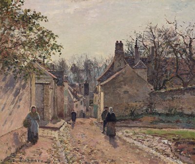 Una strada di villaggio, Louveciennes da Camille Pissarro