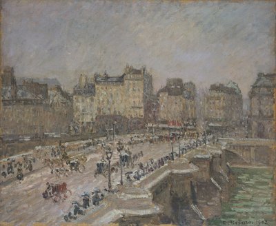 Pont Neuf, effetto neve, 2ª serie da Camille Pissarro