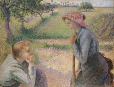 Due giovani contadine da Camille Jacob Pissarro