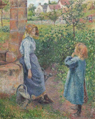 Donna e bambino al pozzo, 1882 da Camille Pissarro