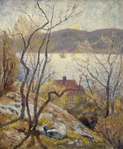 Paesaggio costiero con case da Carl Edvard Diriks