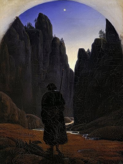 Pellegrini nella valle rocciosa da Carl Gustav Carus