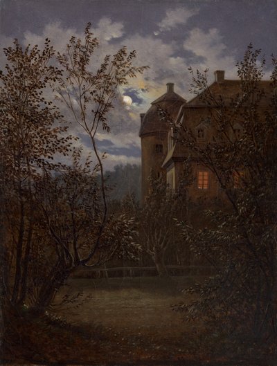 Schloss Milkel al chiaro di luna da Carl Gustav Carus