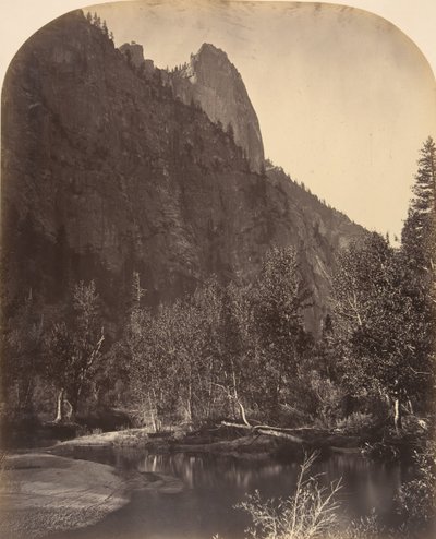 Veduta del fiume, Sentinel, 3270 piedi, 1861 da Carleton Emmons Watkins