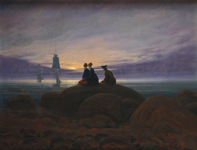 Sorgere della luna sul mare da Caspar David Friedrich