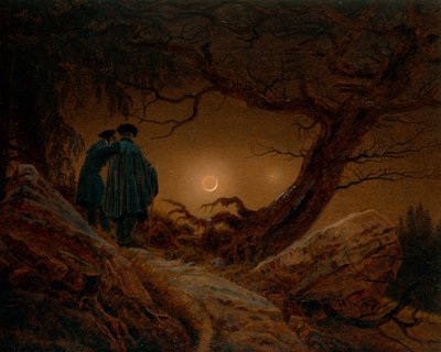 Due uomini contemplano la luna da Caspar David Friedrich