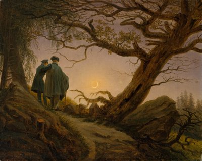 Due uomini che contemplano la luna da Caspar David Friedrich