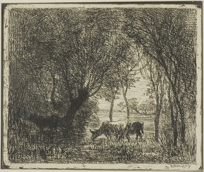 Mucche in un bosco da Charles Francois Daubigny