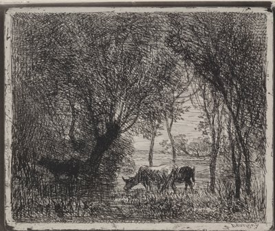 Mucche nel bosco da Charles Francois Daubigny