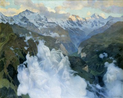 Nuvole nella valle di Lauterbrunnen, 1901 da Charles Giron