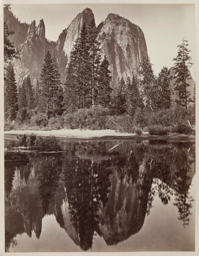 Rocce della Cattedrale e Riflessioni, Yosemite, 1864 da Charles Leander Weed