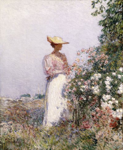 Signora nel Giardino Fiorito da Childe Frederick Hassam