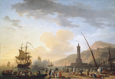 Un porto al tramonto da Claude Joseph Vernet