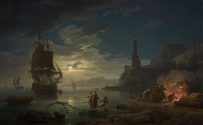 Scena costiera al chiaro di luna da Claude Joseph Vernet