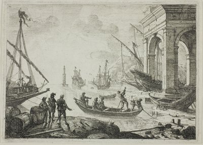 Scena portuale con un faro da Claude Lorrain