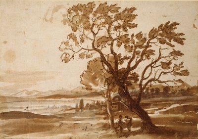 Paesaggio con due alberi, c. 1638 da Claude Lorrain