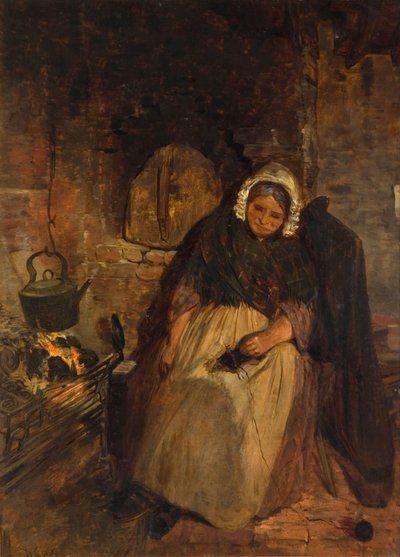 Una vecchia donna addormentata da David Cox the elder