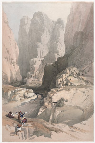 Ingresso a Petra, il Teatro, 1839 da David Roberts