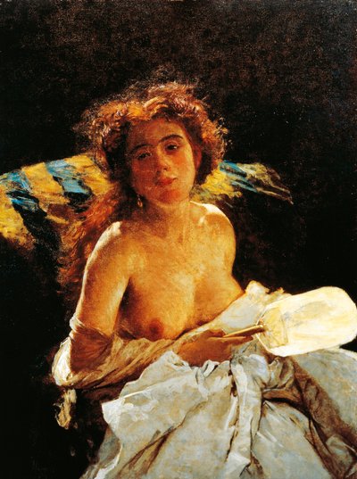 Dama con ventaglio da Domenico Morelli