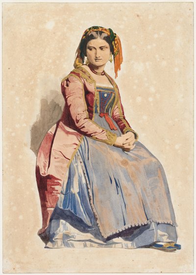 Donna italiana seduta, 1800 da Dominique Louis Papety