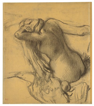 Donna che si asciuga i capelli, c.1890-95 da Edgar Degas