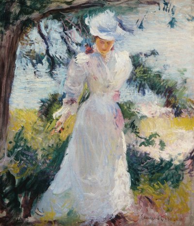 Mia moglie, Emeline, in un giardino da Edmund Charles Tarbell