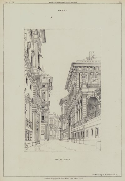 Strada Nuova, Genova, Italia da Edward William (after) Cooke