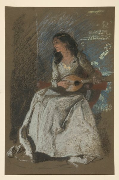 Studio di Signora che Suona il Mandolino da Edwin Austin Abbey