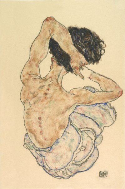 Atto di schiena femminile da Egon Schiele