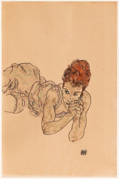 Donna sdraiata, 1917 da Egon Schiele