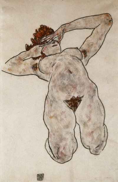 Nudo sdraiato; Liegende Nackte, 1917 da Egon Schiele